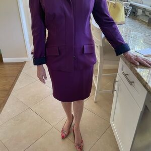 Diane Von Furstenberg Purple Blazer Wool Blend